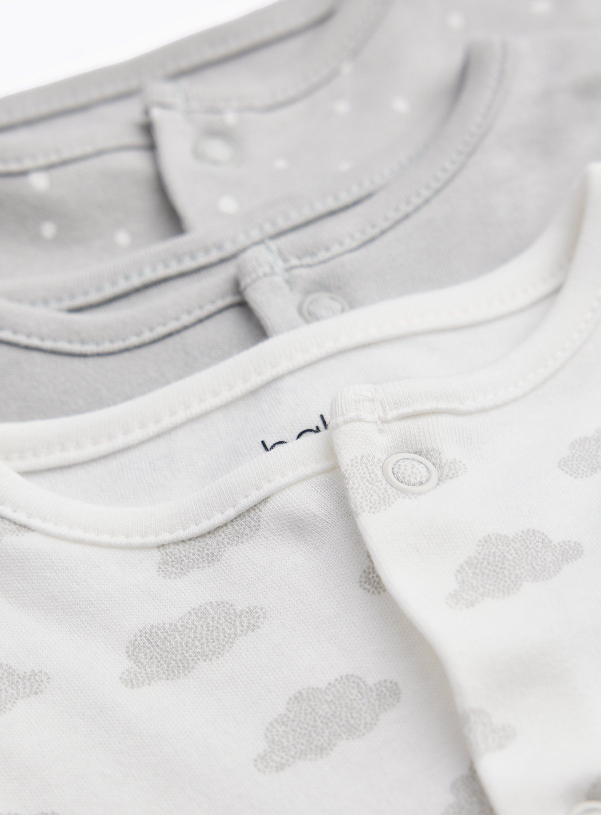 Snowdrop & Cloud Sleepsuits 3-Pack Up to 1 mth - Image 2 thumbnail